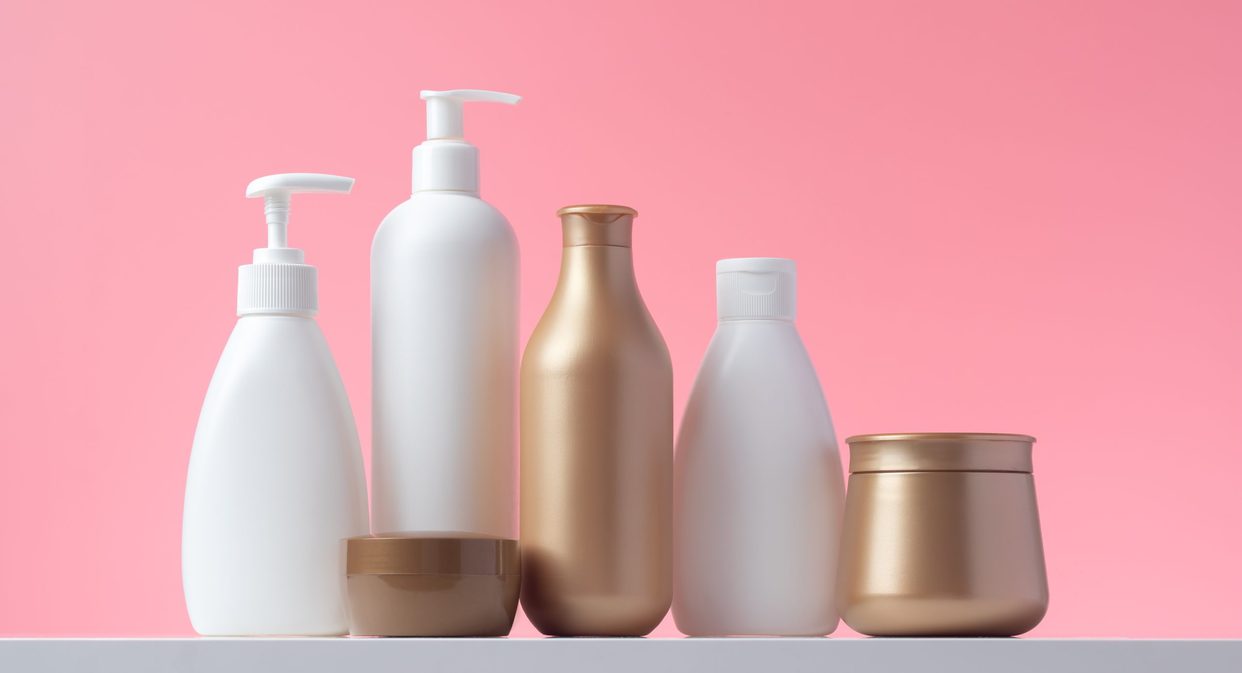 PET cosmetic containers lineup with pumps and jars, reference for pet bottle supplier & manufacturer in Malaysia.